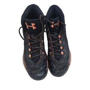 Under Armour Curry 5 Black & Copper High Top Basketball Shoes Size 11.5